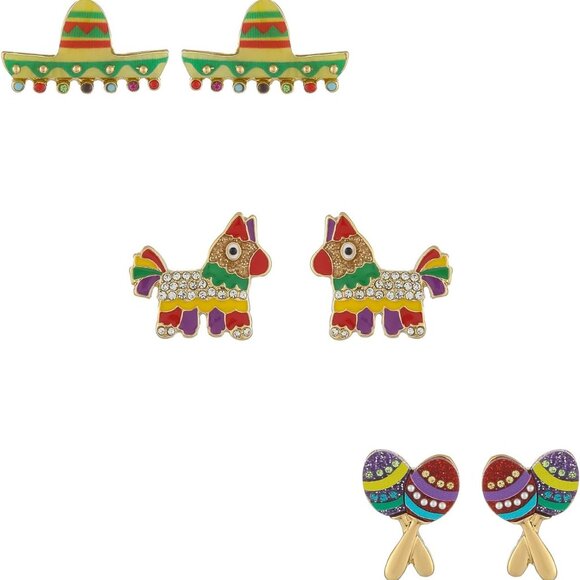Jewelry - 3 Pairs Cinco De Mayo Earrings for Women | Mexican Fiesta Earrings | Margarita T